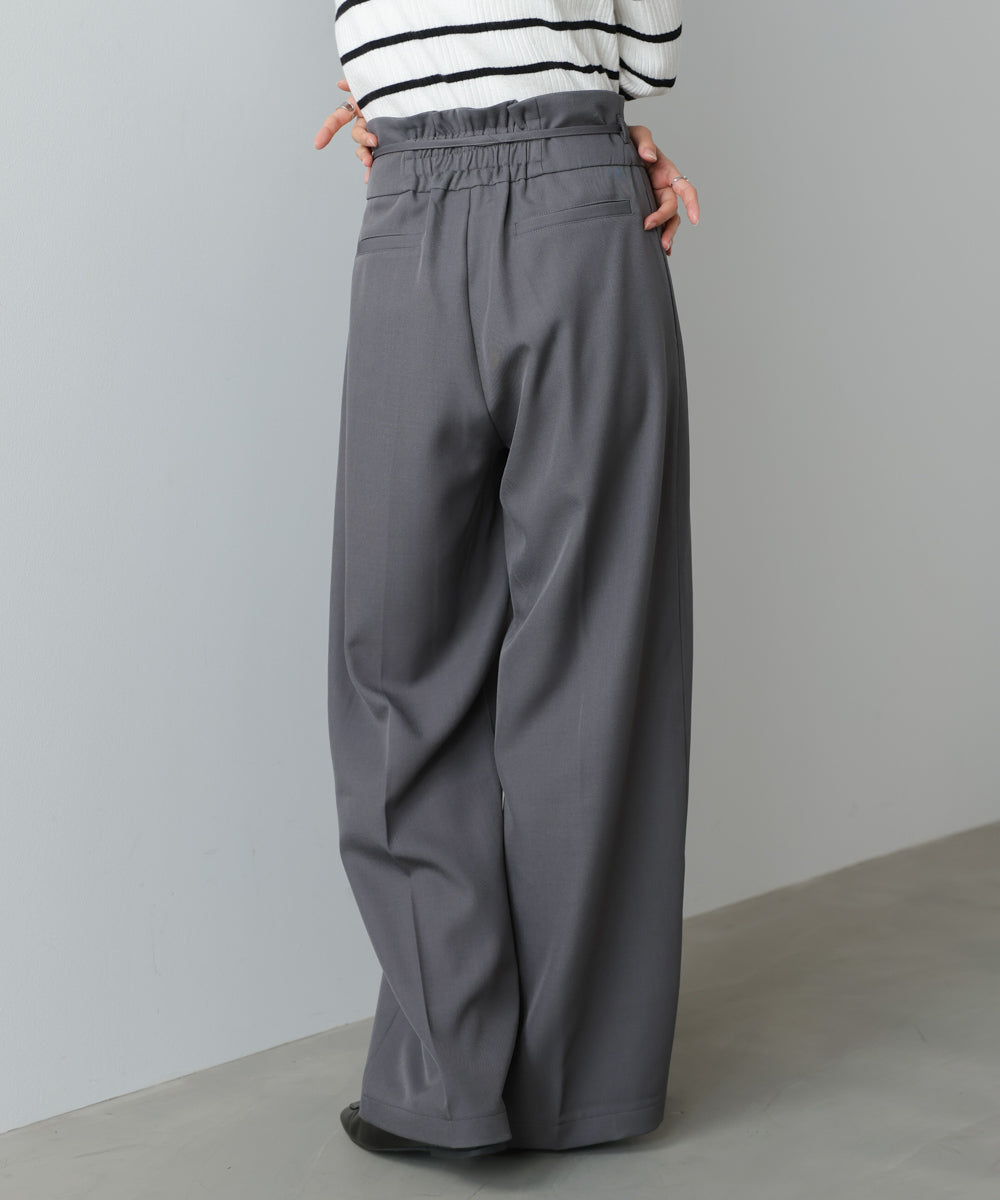 【スリーピース対応】ハイウエストリボン付きストレートパンツ【入卒にもおすすめ】