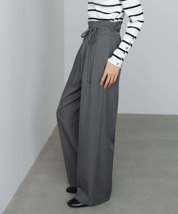 【スリーピース対応】ハイウエストリボン付きストレートパンツ【入卒にもおすすめ】