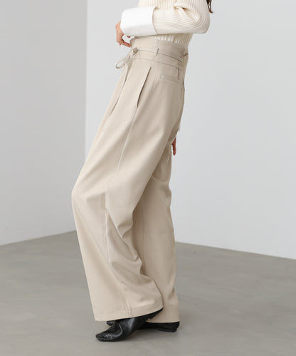 【スリーピース対応】ハイウエストリボン付きストレートパンツ【入卒にもおすすめ】