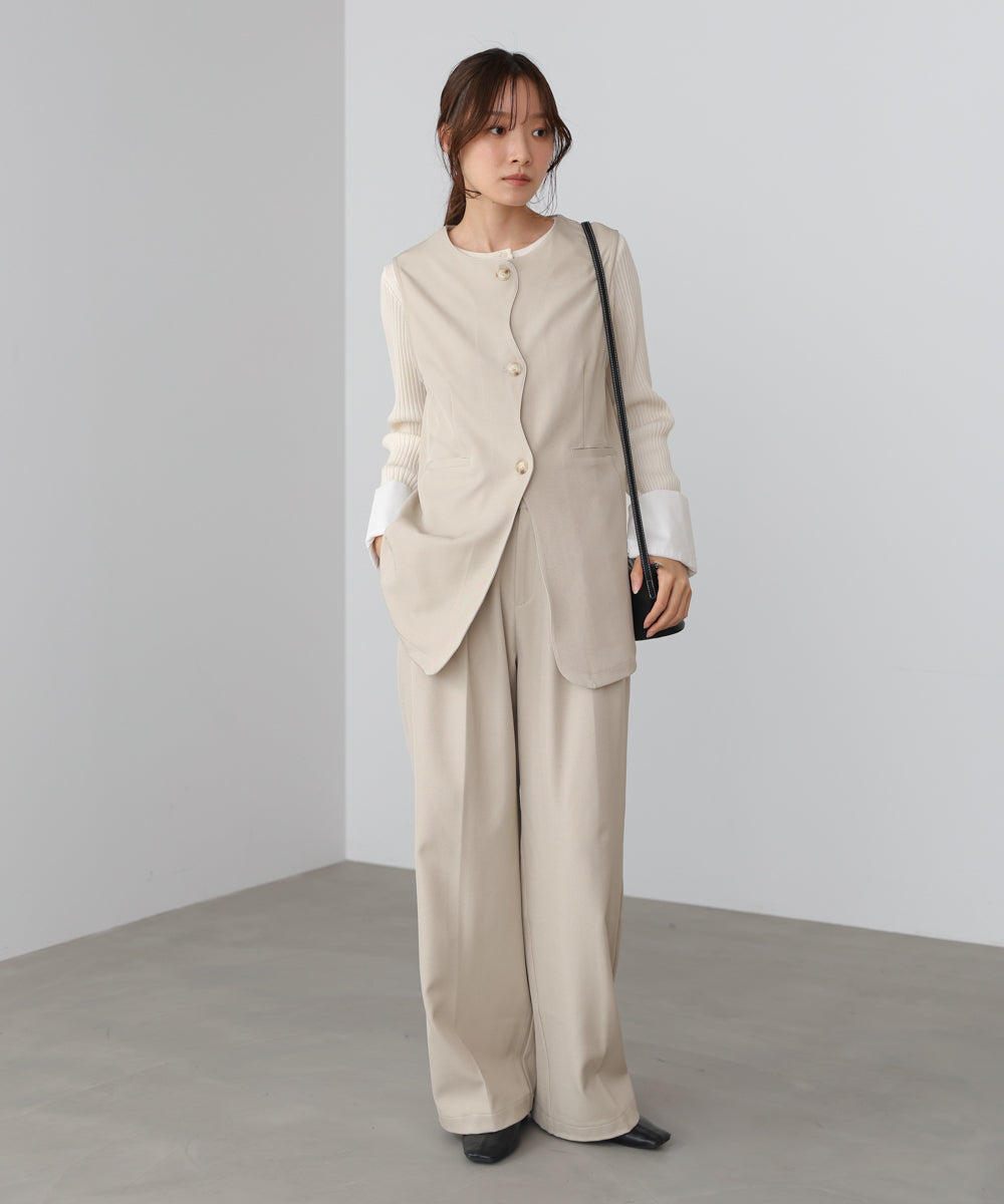 【スリーピース対応】ハイウエストリボン付きストレートパンツ【入卒にもおすすめ】