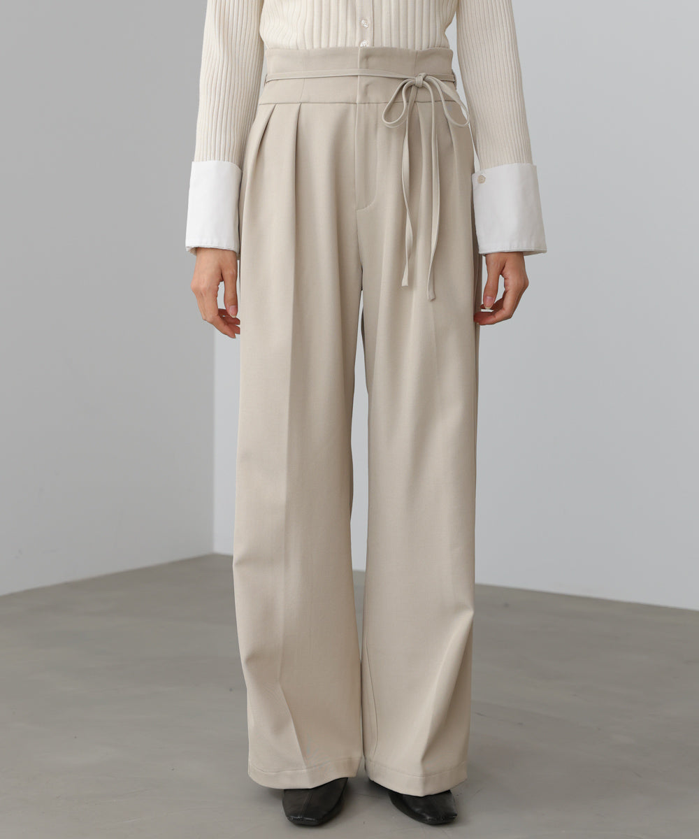 【スリーピース対応】ハイウエストリボン付きストレートパンツ【入卒にもおすすめ】
