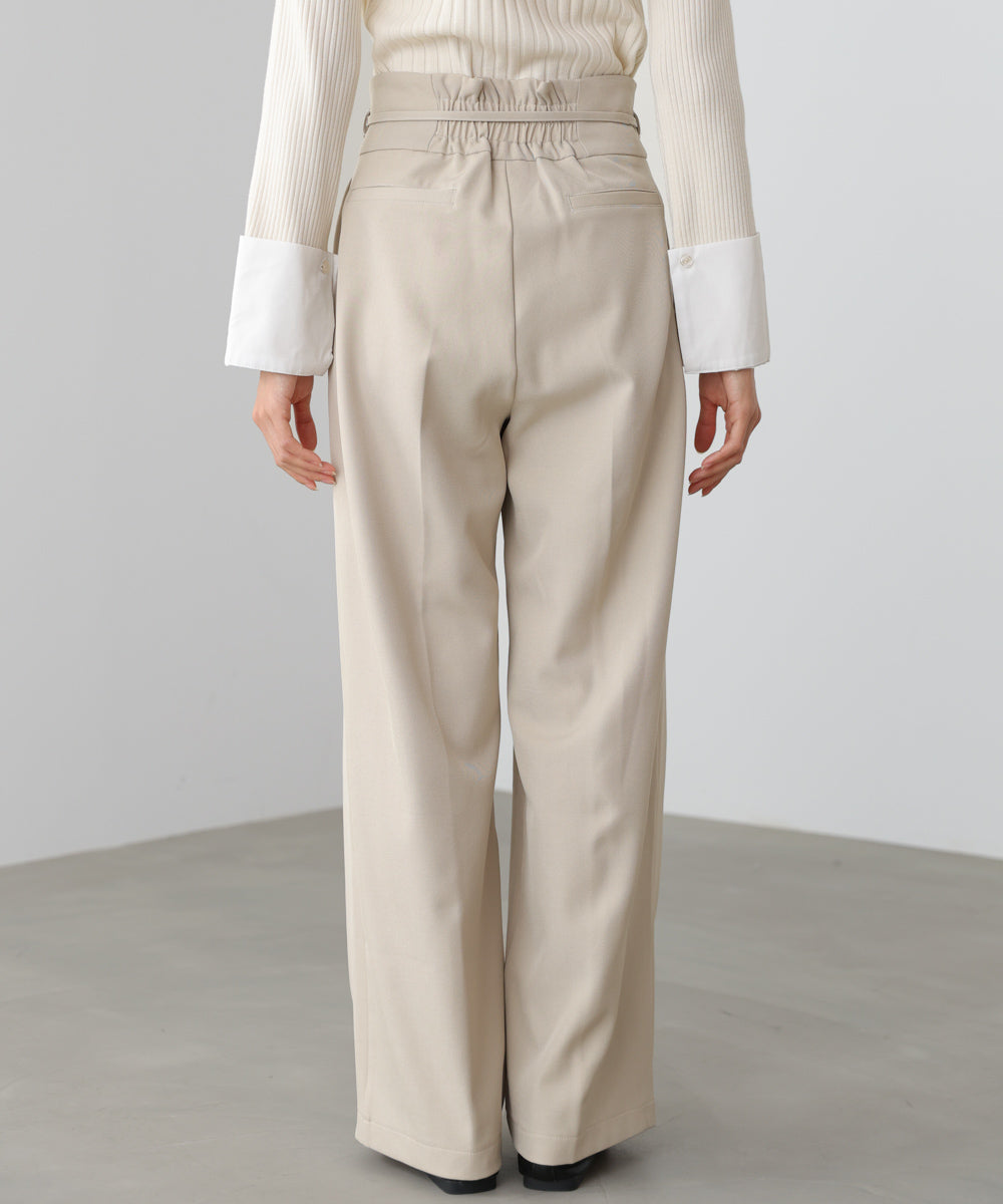 【スリーピース対応】ハイウエストリボン付きストレートパンツ【入卒にもおすすめ】