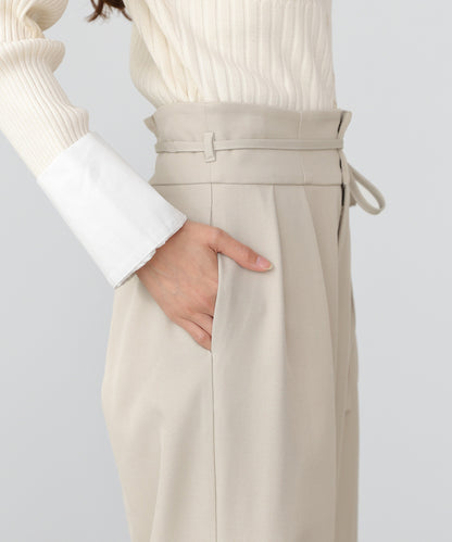 【スリーピース対応】ハイウエストリボン付きストレートパンツ【入卒にもおすすめ】