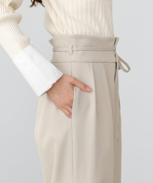 【スリーピース対応】ハイウエストリボン付きストレートパンツ【入卒にもおすすめ】