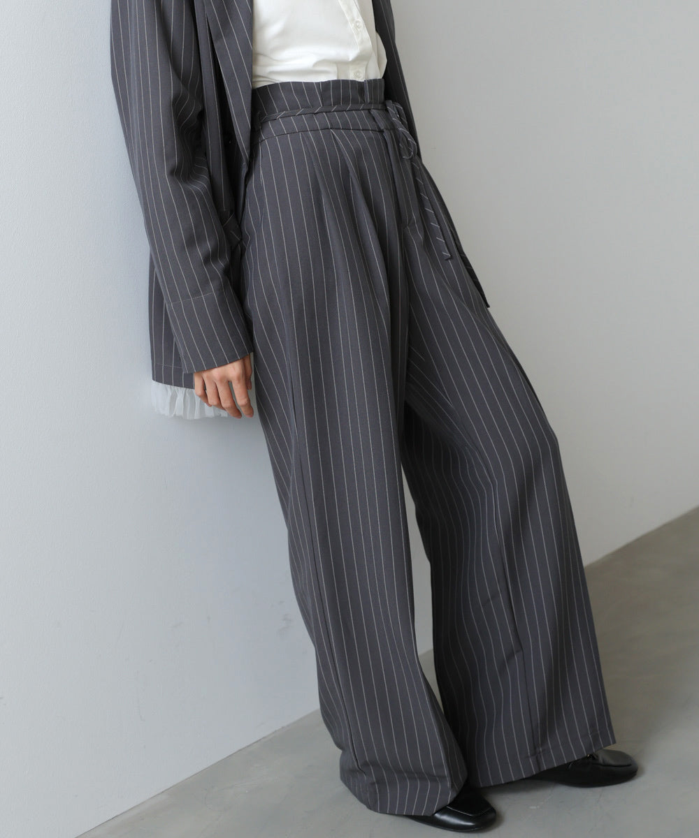 【スリーピース対応】ハイウエストリボン付きストレートパンツ【入卒にもおすすめ】