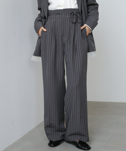 【スリーピース対応】ハイウエストリボン付きストレートパンツ【入卒にもおすすめ】