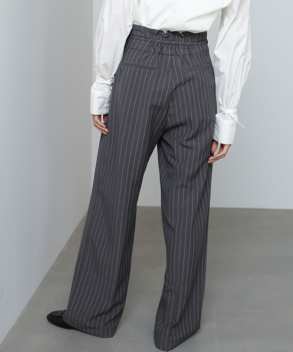 【スリーピース対応】ハイウエストリボン付きストレートパンツ【入卒にもおすすめ】