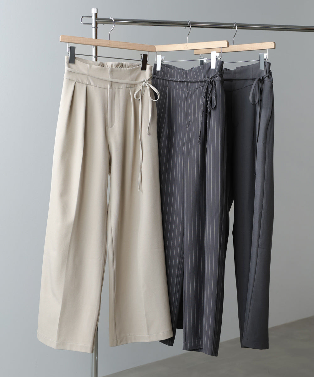 【スリーピース対応】ハイウエストリボン付きストレートパンツ【入卒にもおすすめ】