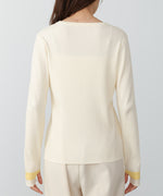 【2026SS】袖配色クルーネックリブニットトップス