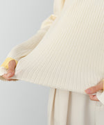 【2026SS】袖配色クルーネックリブニットトップス