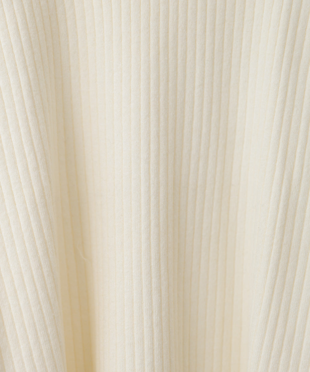 【2026SS】袖配色クルーネックリブニットトップス