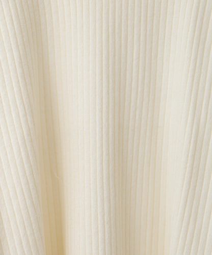 【2026SS】袖配色クルーネックリブニットトップス