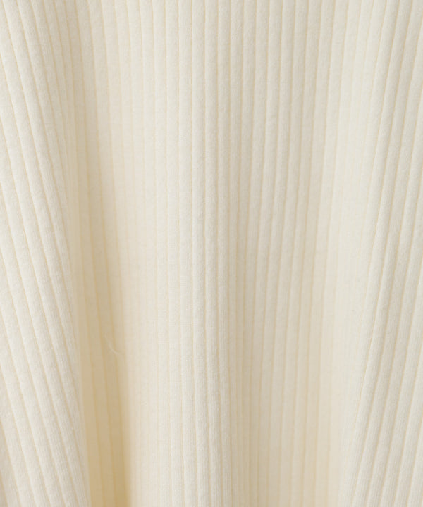 【2026SS】袖配色クルーネックリブニットトップス