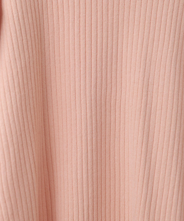 【2026SS】袖配色クルーネックリブニットトップス