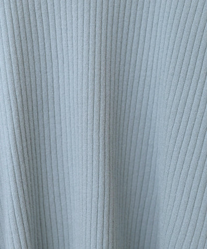 【2026SS】袖配色クルーネックリブニットトップス