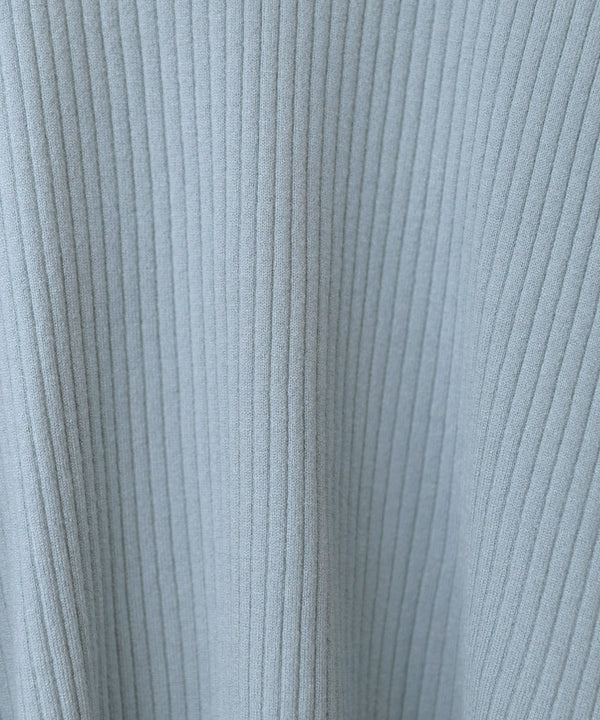 【2026SS】袖配色クルーネックリブニットトップス