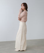 【2026SS】袖ボタンハイネックリブニットトップス