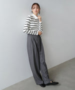 【2026SS】袖ボタンハイネックリブニットトップス