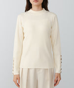 【2026SS】袖ボタンハイネックリブニットトップス