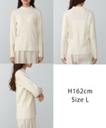 【2026SS】袖ボタンハイネックリブニットトップス