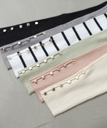 【2026SS】袖ボタンハイネックリブニットトップス