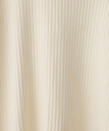 【2026SS】袖ボタンハイネックリブニットトップス