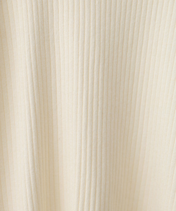 【2026SS】袖ボタンハイネックリブニットトップス