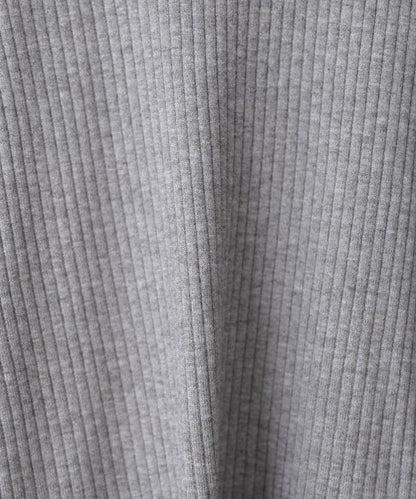 【2026SS】袖ボタンハイネックリブニットトップス