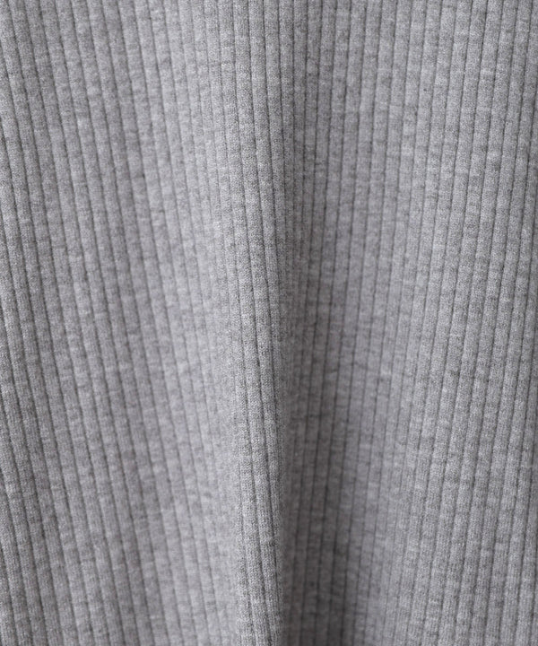 【2026SS】袖ボタンハイネックリブニットトップス