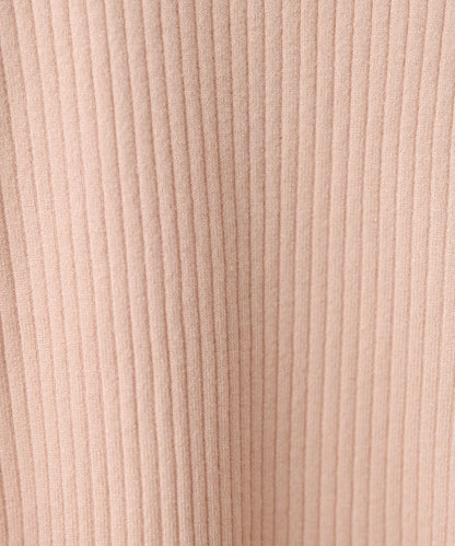 【2026SS】袖ボタンハイネックリブニットトップス