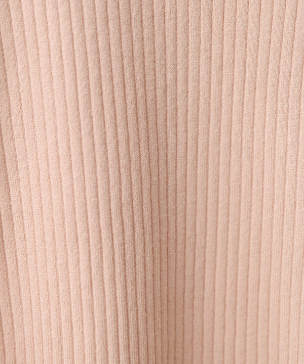 【2026SS】袖ボタンハイネックリブニットトップス