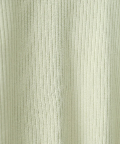 【2026SS】袖ボタンハイネックリブニットトップス