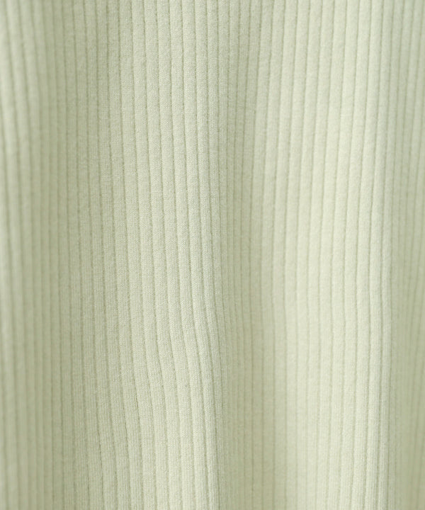 【2026SS】袖ボタンハイネックリブニットトップス