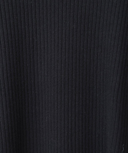 【2026SS】袖ボタンハイネックリブニットトップス