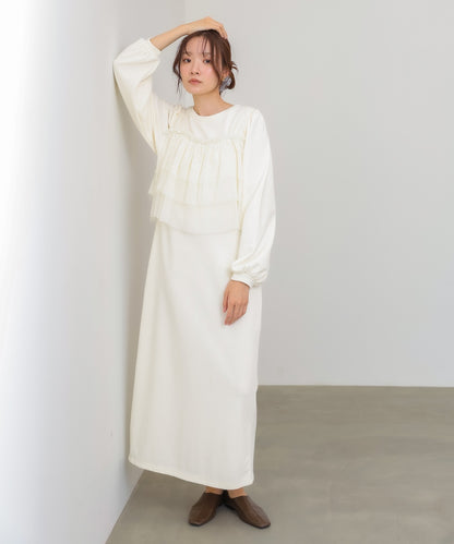 【選べるサイズ展開】ティアードチュールキャミ＋スウェットワンピースSET