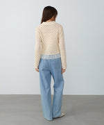 【2026SS】透かし編み裾チュールカーディガン