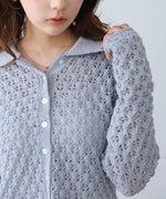 【2026SS】透かし編み裾チュールカーディガン