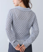 【2026SS】透かし編み裾チュールカーディガン