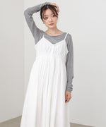 【選べるサイズ展開】レース切り替えフレアキャミワンピース