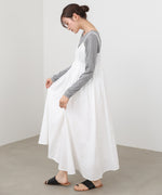 【選べるサイズ展開】レース切り替えフレアキャミワンピース