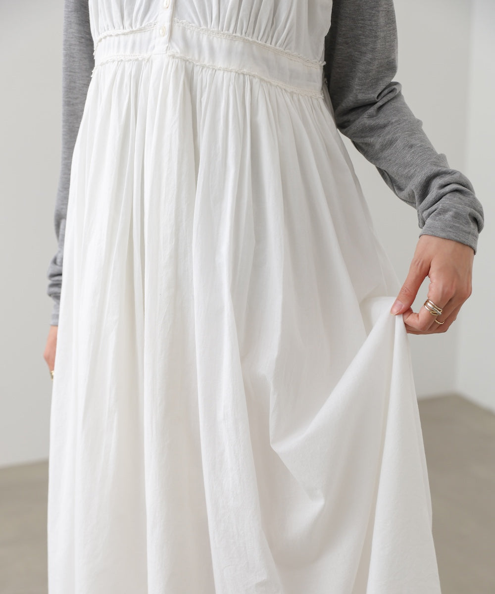 【選べるサイズ展開】レース切り替えフレアキャミワンピース