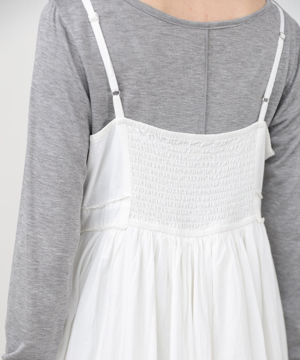 【選べるサイズ展開】レース切り替えフレアキャミワンピース