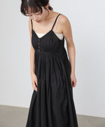 【選べるサイズ展開】レース切り替えフレアキャミワンピース