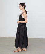 【選べるサイズ展開】レース切り替えフレアキャミワンピース