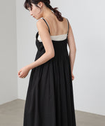 【選べるサイズ展開】レース切り替えフレアキャミワンピース