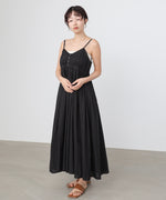 【選べるサイズ展開】レース切り替えフレアキャミワンピース