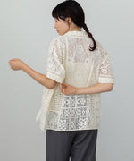 【セットアップ対応】パッチワークレースシャツ