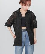 【セットアップ対応】パッチワークレースシャツ