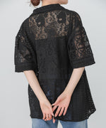 【セットアップ対応】パッチワークレースシャツ