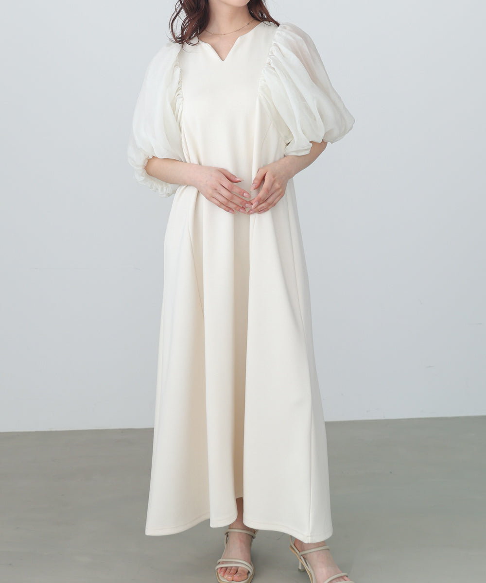 【選べるサイズ展開】袖ボリュームポンチワンピース